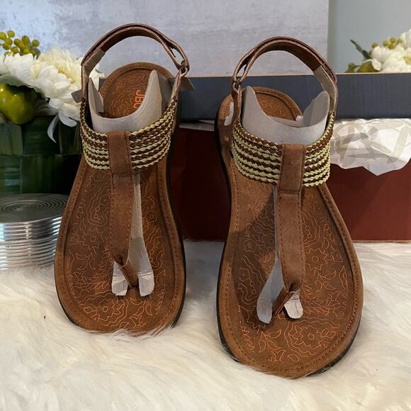 NEW JBU by Jambu Yasmin Velcro Bungee Floral Flats Sandals Saddle Sage Sz 6 - Picture 15 of 15